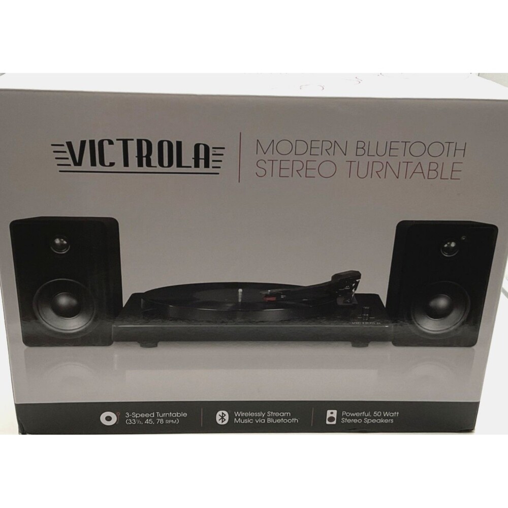 Victrola Modern Bluetooth Stereo Turntable ITUT420 Black New Open Box